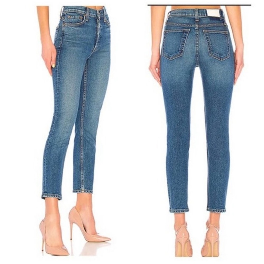 RE/DONE Originals Comfort Stretch High Rise Ankle Crop in Mid 90’s Wash